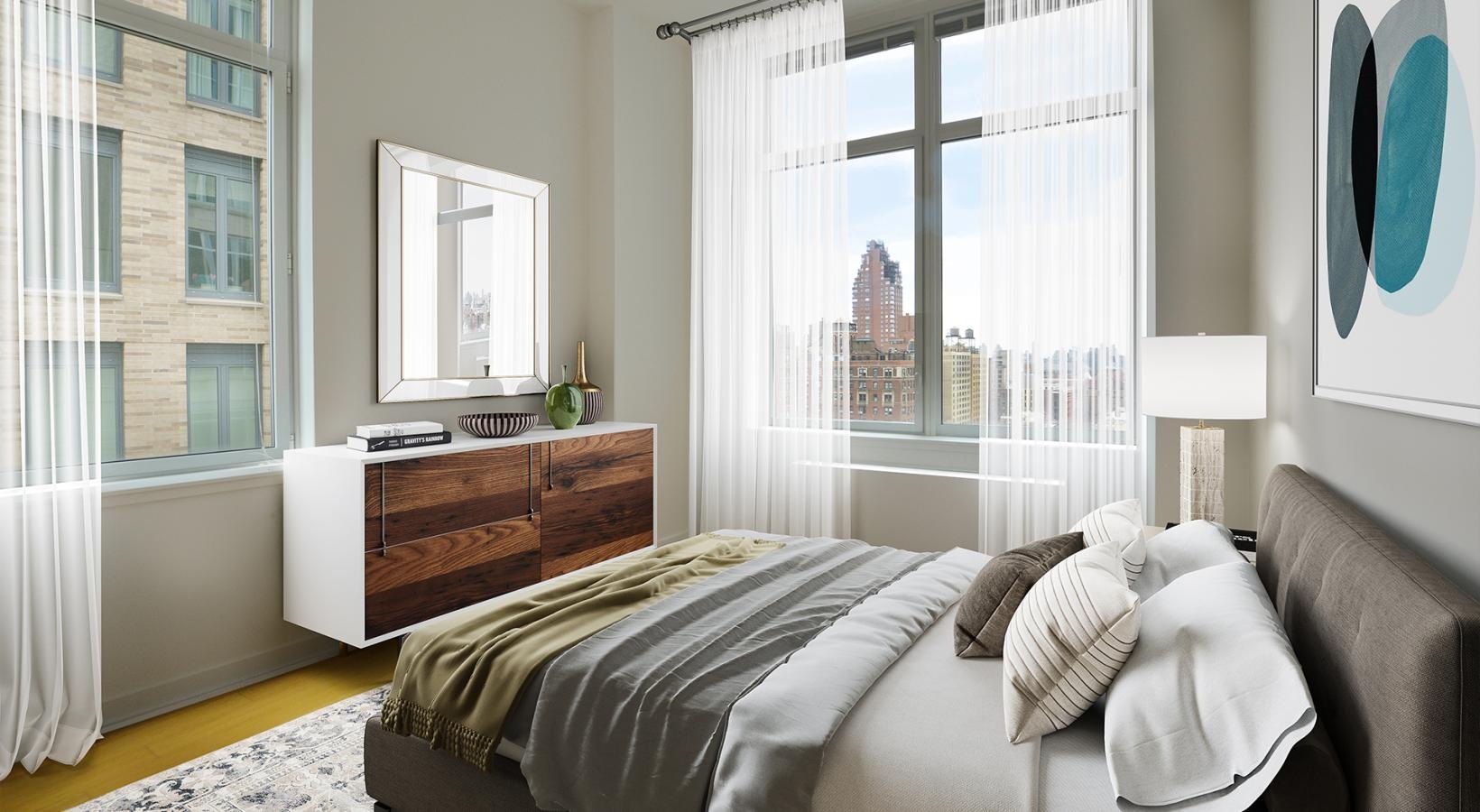 Sleep in style a bedroom with a large window