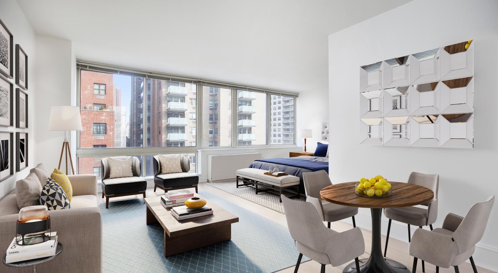 Find your perfect fit at The Larstrand a room with a table and chairs