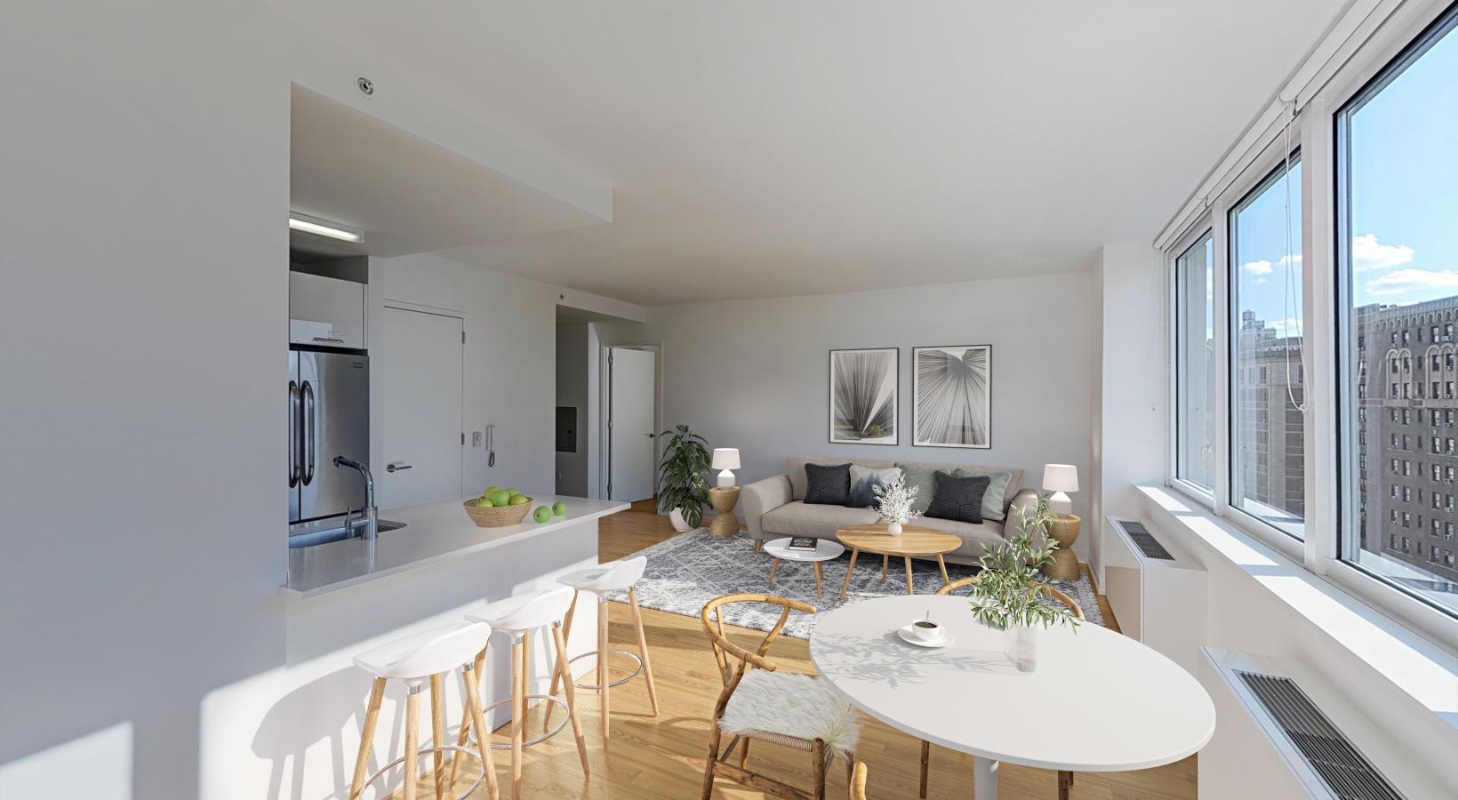 Find your perfect fit at The Larstrand a living room with a large window